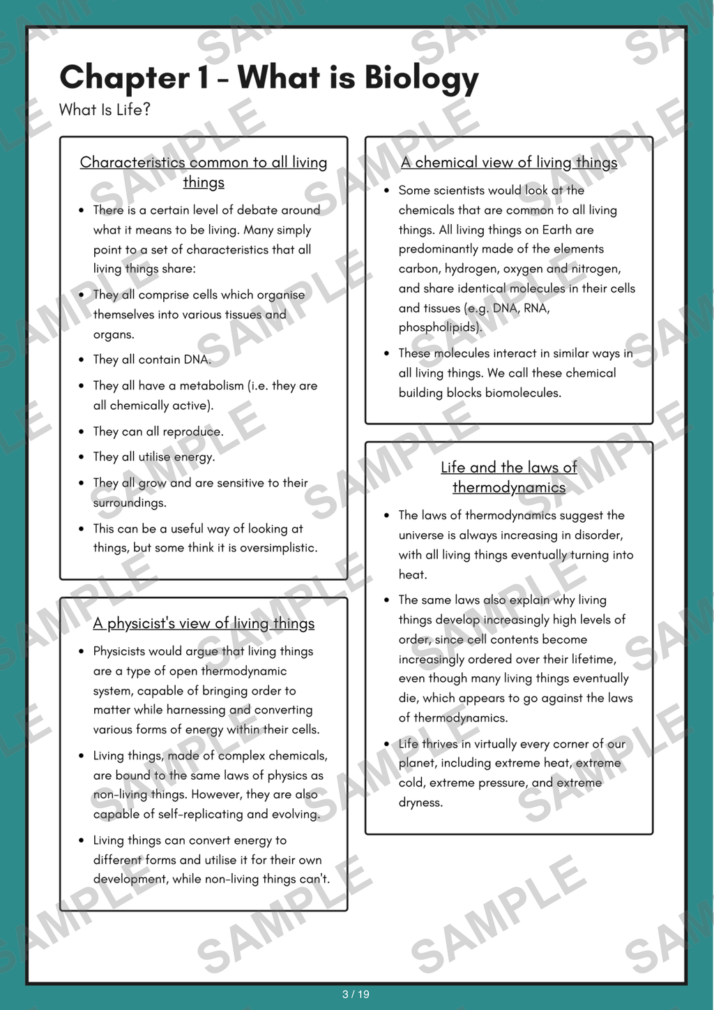 Chapter 01 - What is Biology — H1 Notes