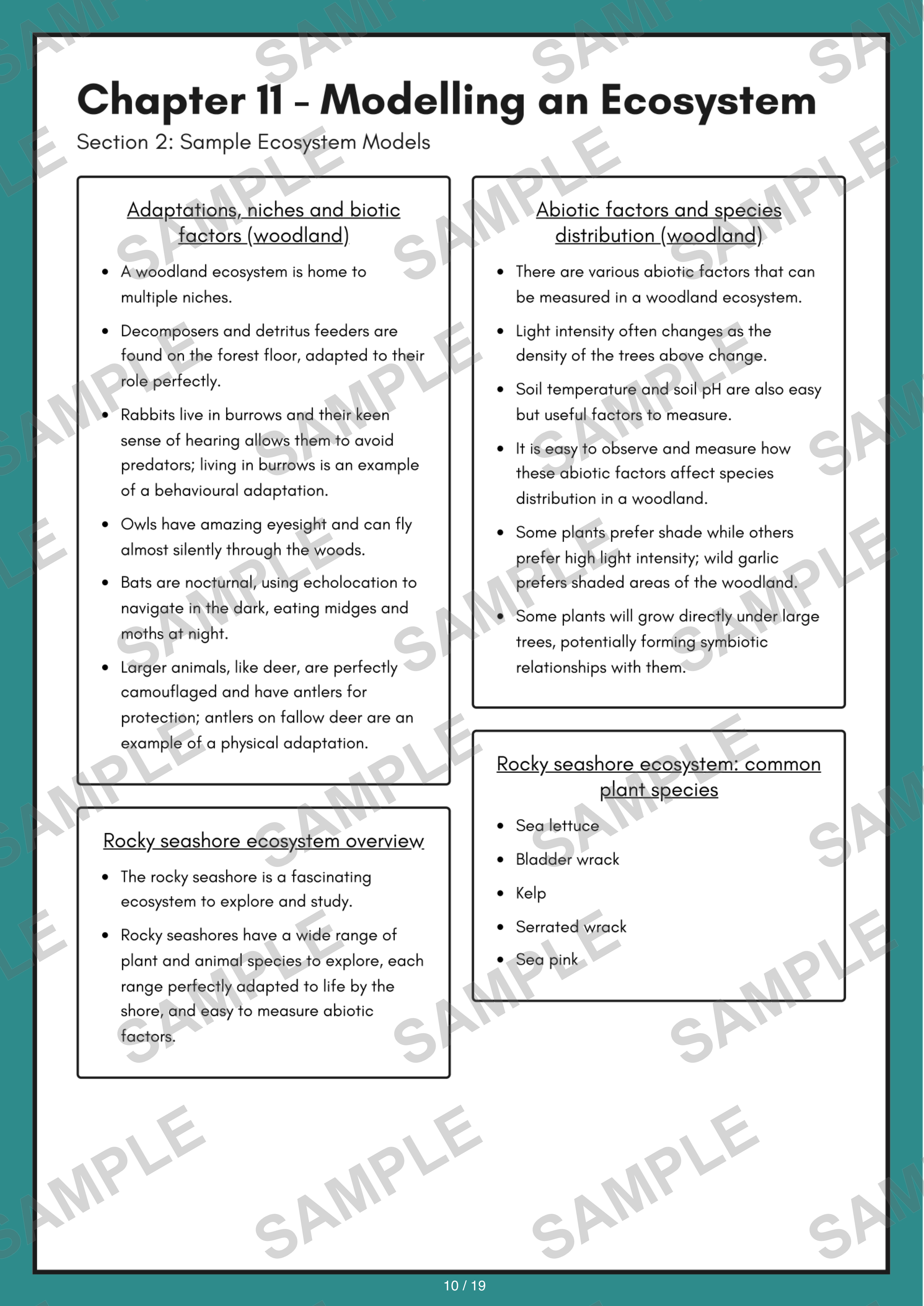 Chapter 11 - Modelling an Ecosystem — H1 Notes