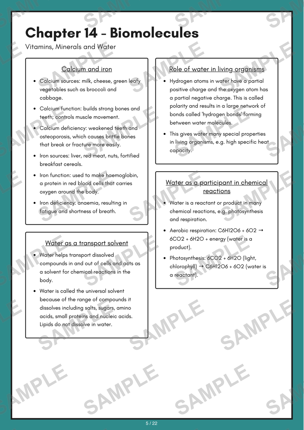 Chapter 14 - Biomolecules sample page