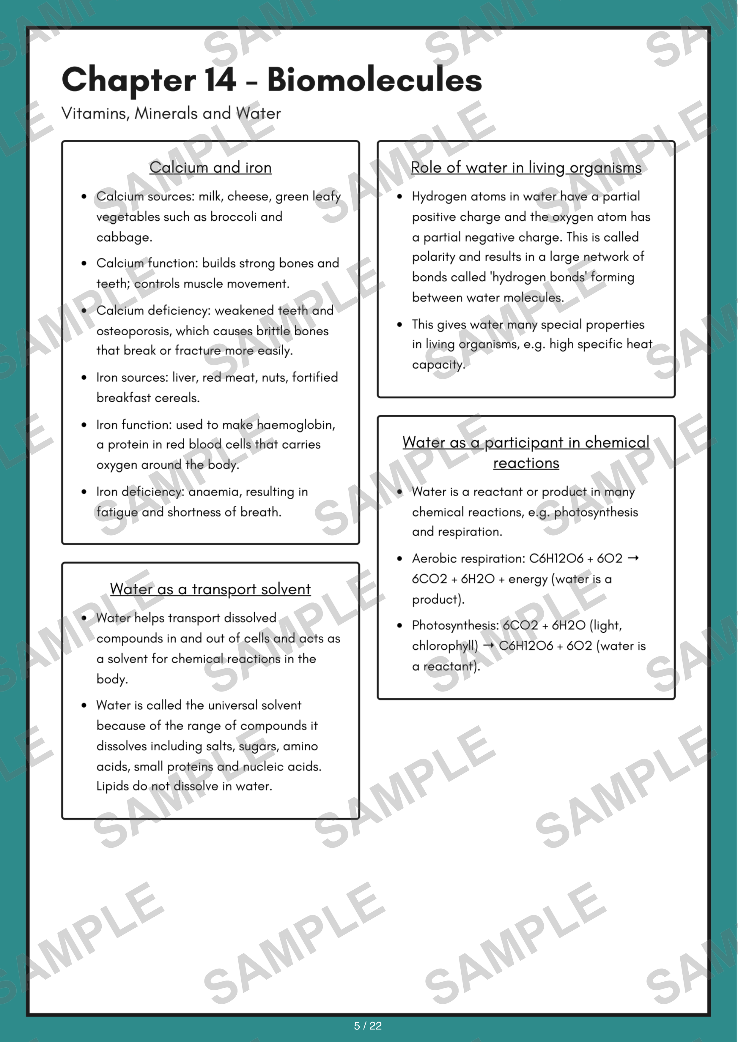 Chapter 14 - Biomolecules sample page