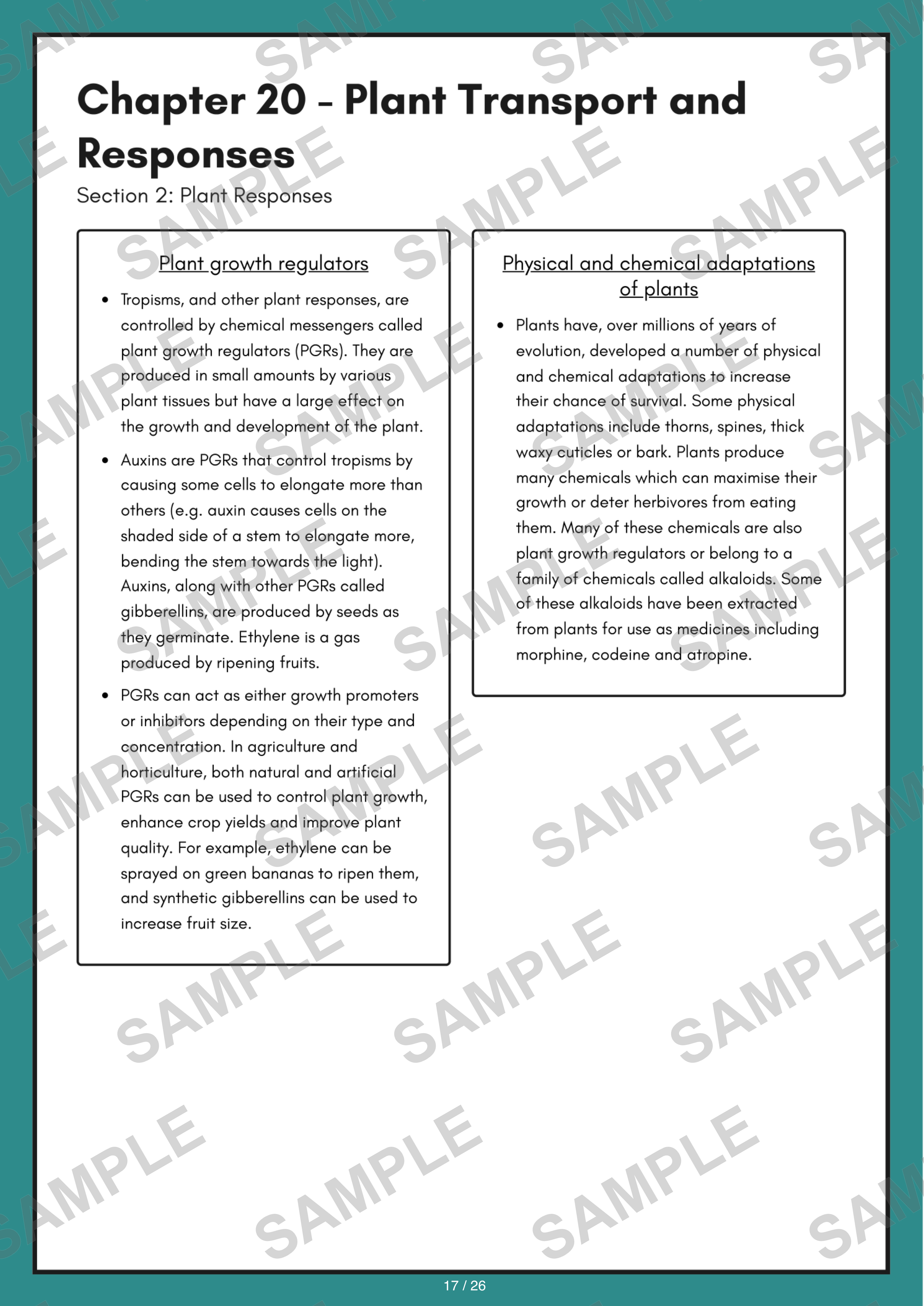 Chapter 20 - Plant Transport and Responses sample page