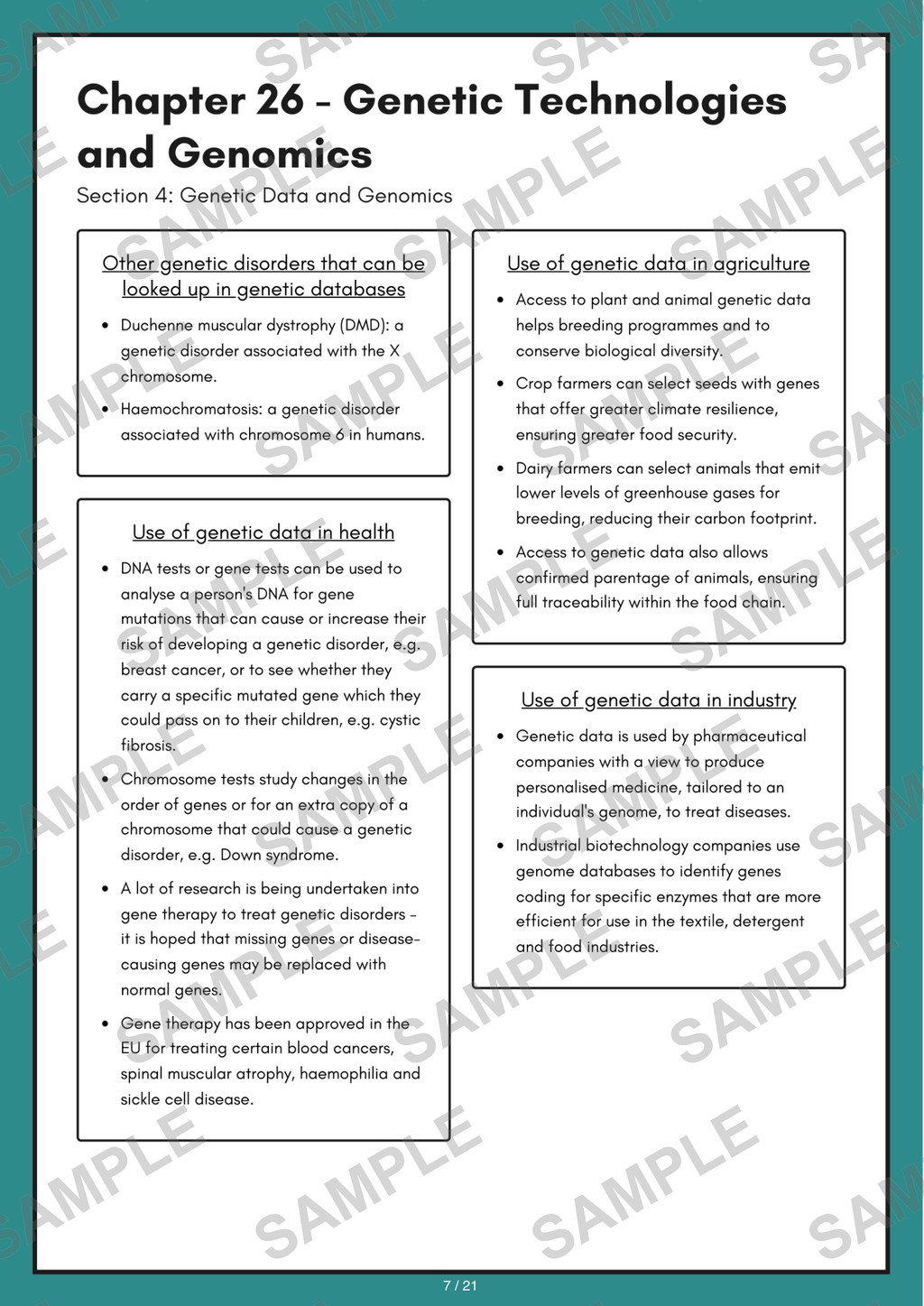 Chapter 26 - Genetic Technologies and Genomics sample page