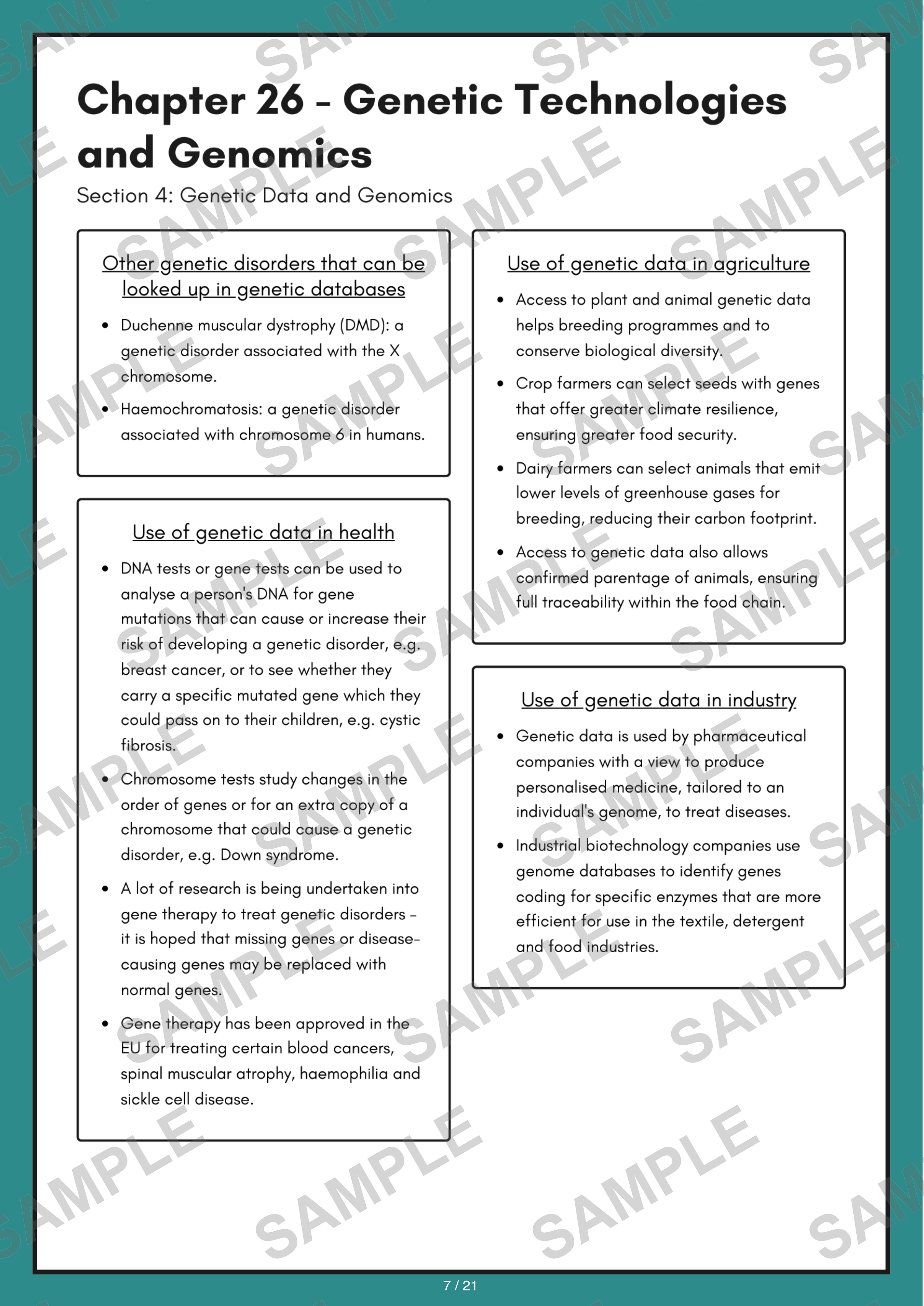 Chapter 26 - Genetic Technologies and Genomics sample page