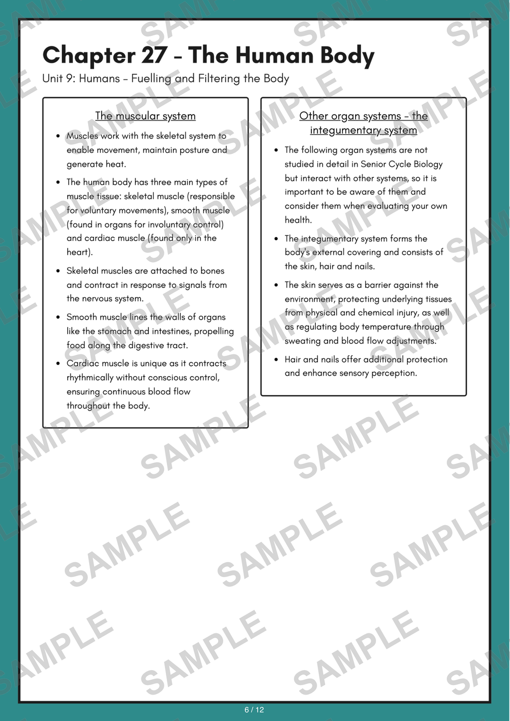 Chapter 27 - The Human Body sample page