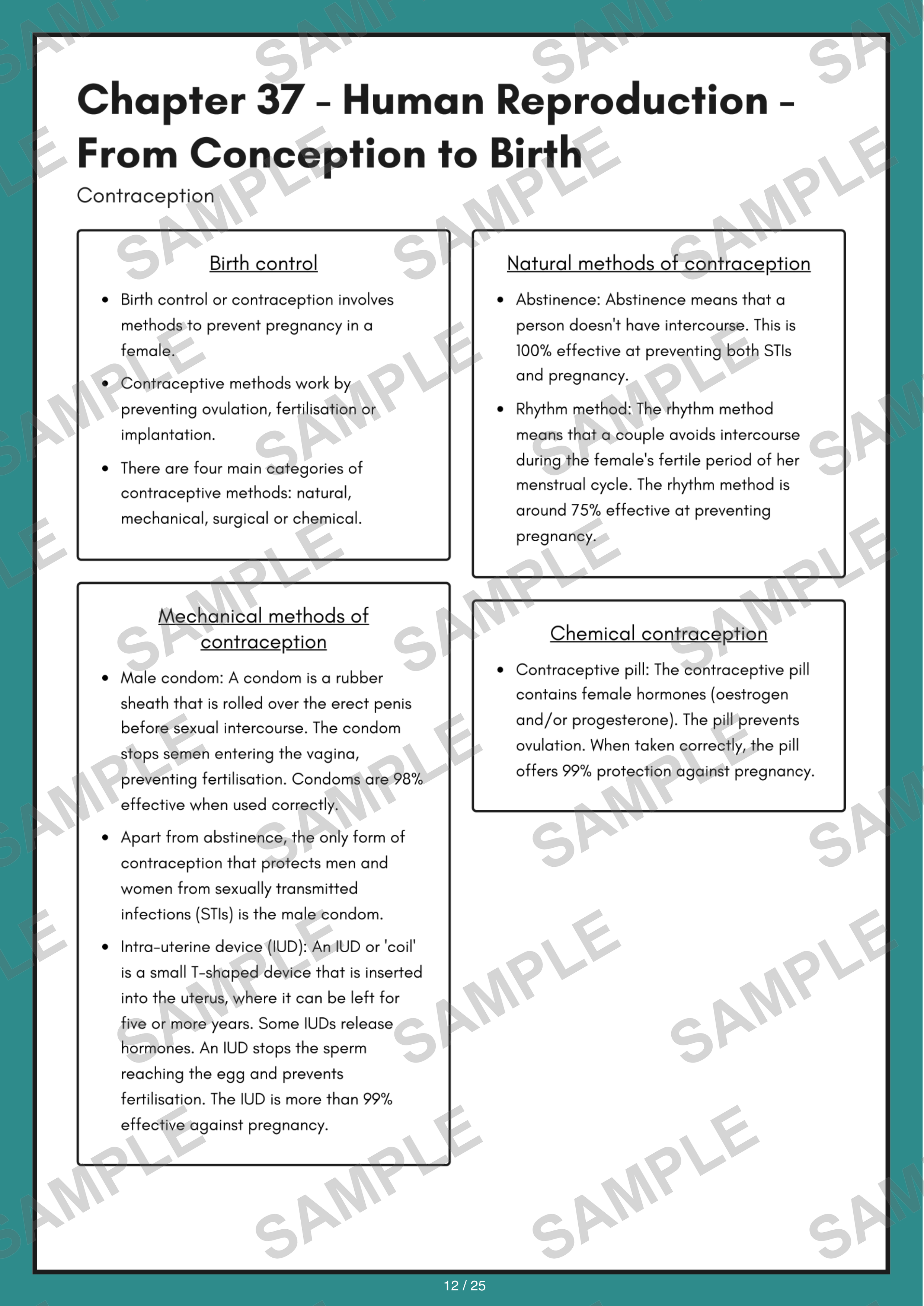 Chapter 37 - Human Reproduction - From Conception to Birth sample page