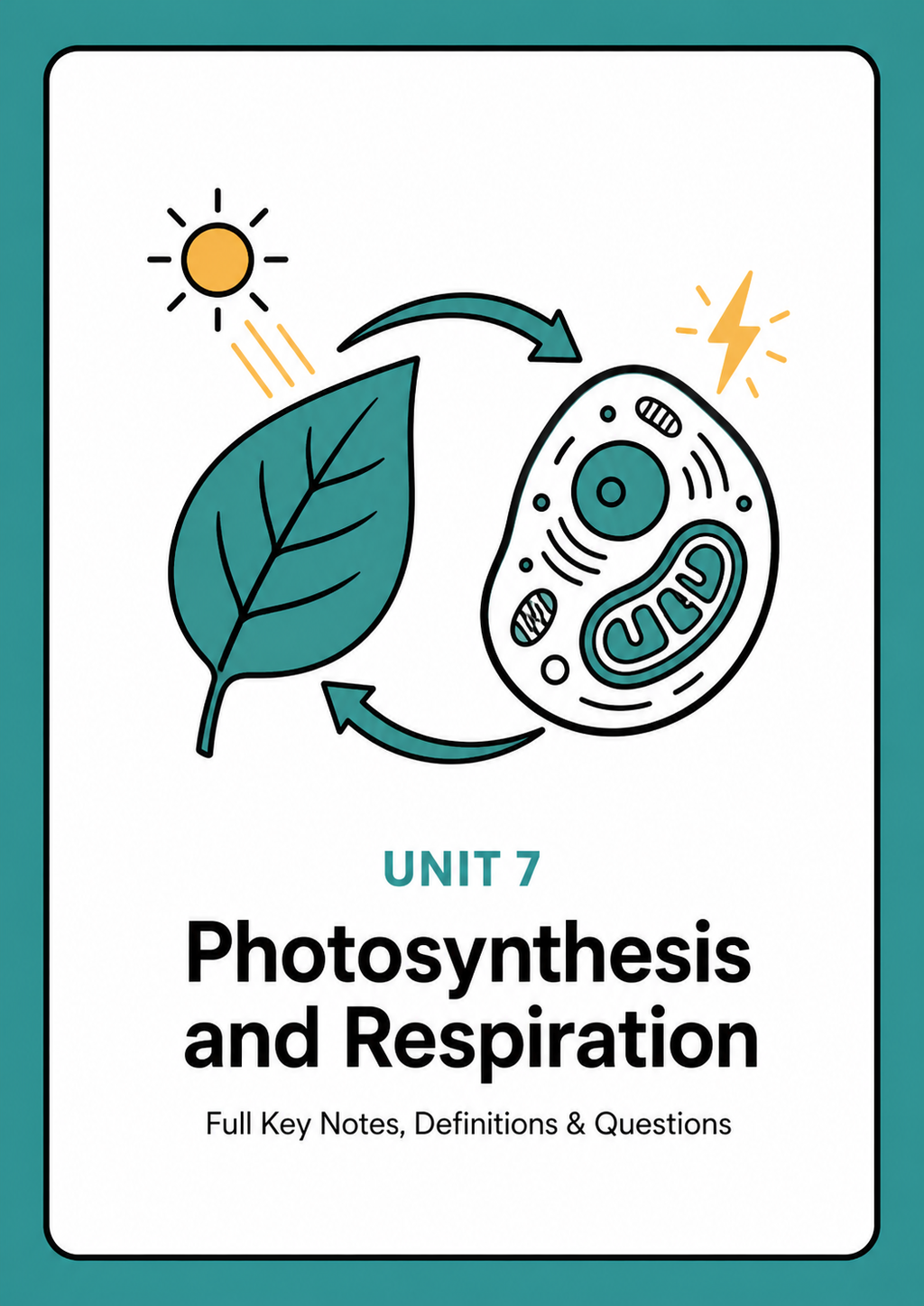 Unit 7 - Photosynthesis and Respiration